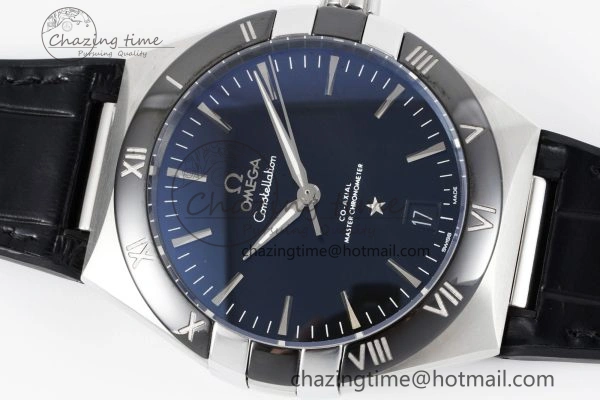 Constellation Black Ceramic SS 8F 1:1 Best Edition Black Dial on Black Gummy Strap A8900