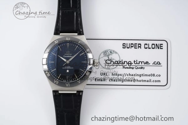 Constellation Black Ceramic SS 8F 1:1 Best Edition Black Dial on Black Gummy Strap A8900