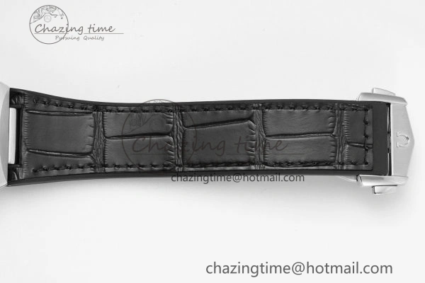 Constellation Black Ceramic SS 8F 1:1 Best Edition White Textured Dial on Black Gummy Strap A8900