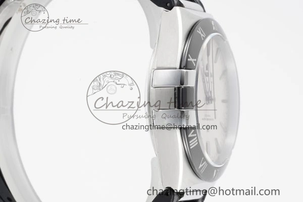 Constellation Black Ceramic SS 8F 1:1 Best Edition White Textured Dial on Black Gummy Strap A8900