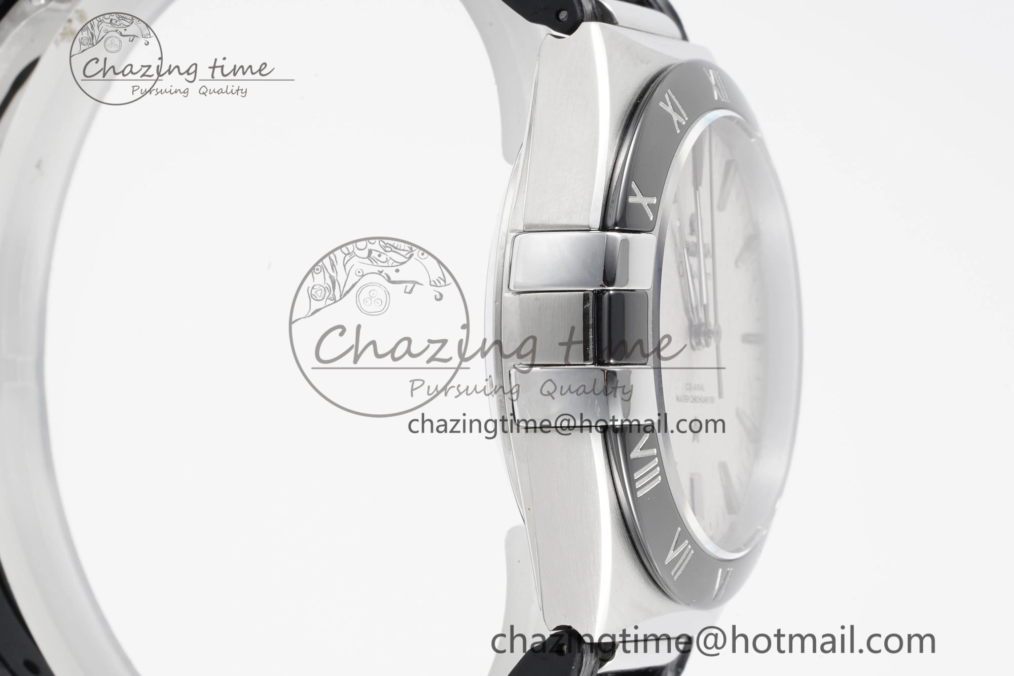 Constellation Black Ceramic SS 8F 1:1 Best Edition White Textured Dial on Black Gummy Strap A8900