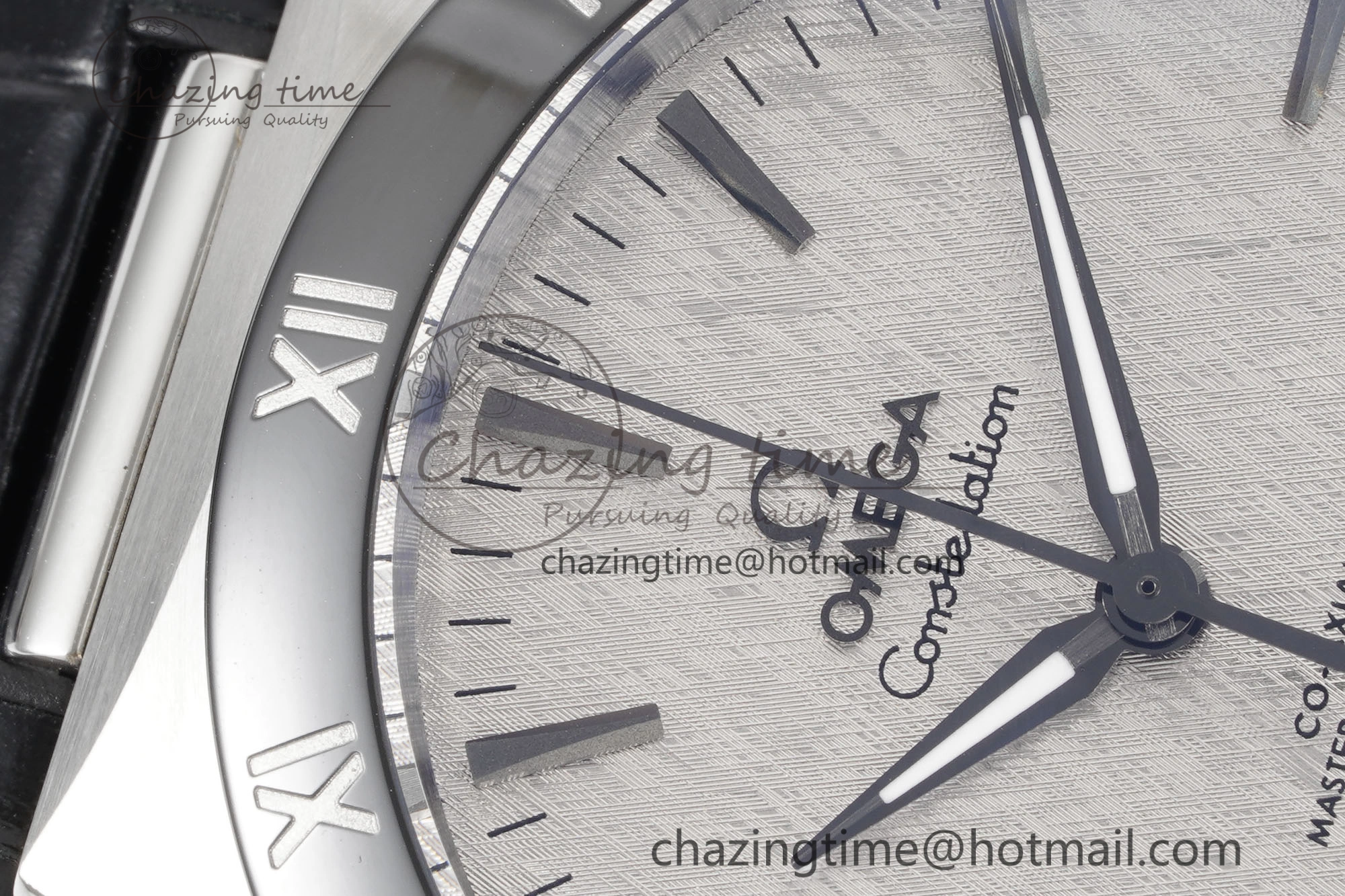 Constellation Black Ceramic SS 8F 1:1 Best Edition White Textured Dial on Black Gummy Strap A8900