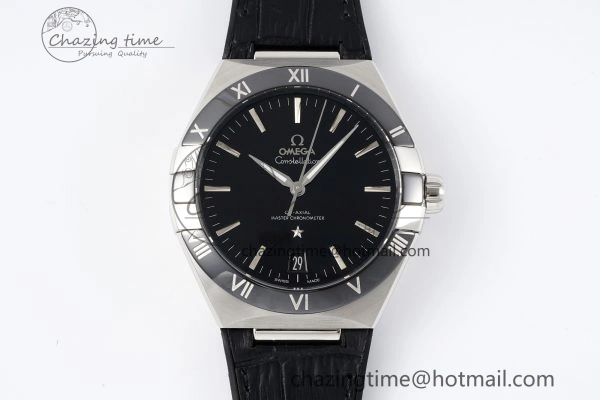 Constellation Black Ceramic SS SBF 1:1 Best Edition Black Dial on Black Gummy Strap A8900 Super Clone