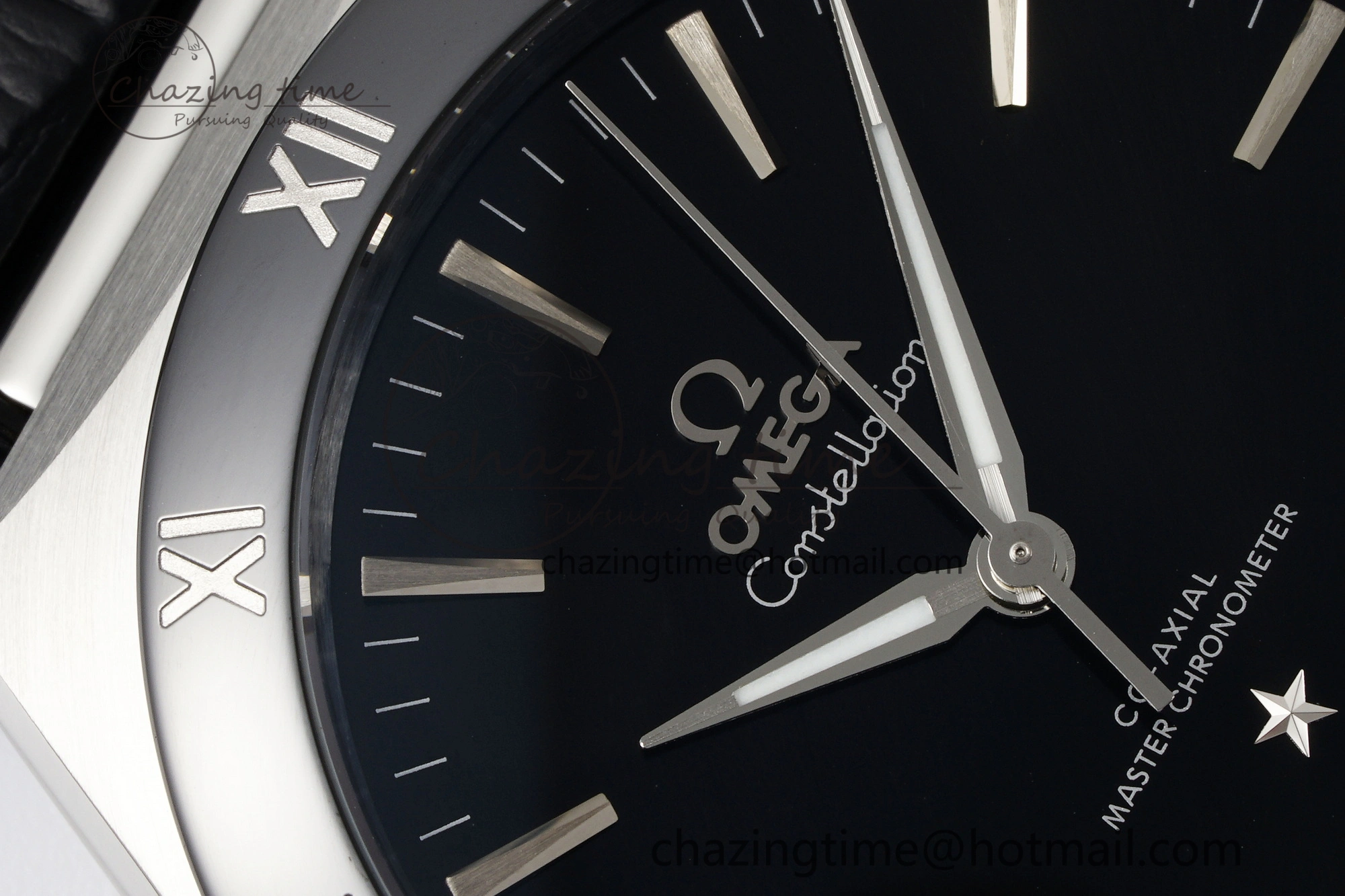 Constellation Black Ceramic SS SBF 1:1 Best Edition Black Dial on Black Gummy Strap A8900 Super Clone