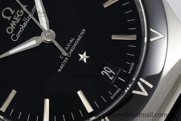 Constellation Black Ceramic SS SBF 1:1 Best Edition Black Dial on Black Gummy Strap A8900 Super Clone