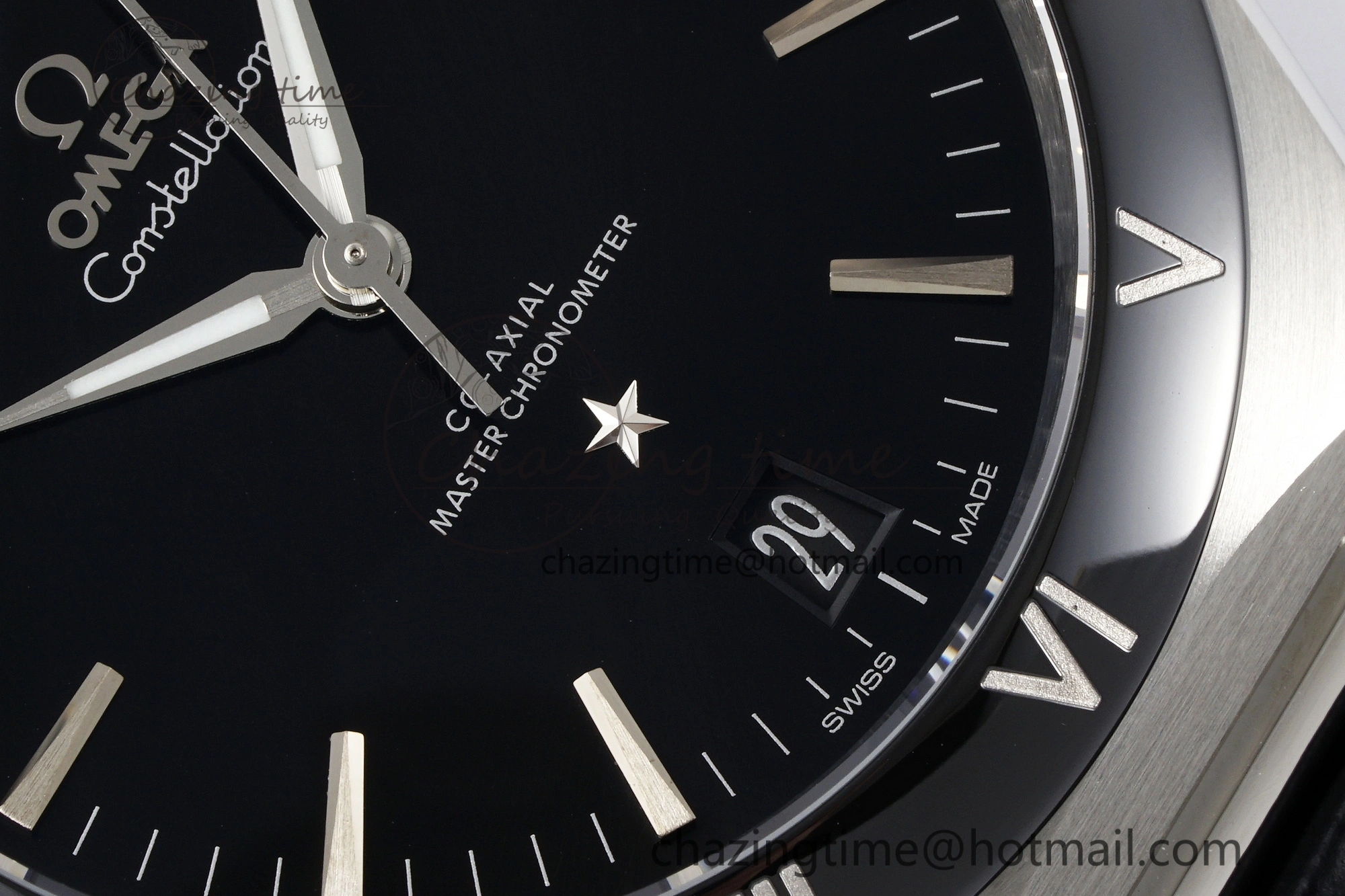 Constellation Black Ceramic SS SBF 1:1 Best Edition Black Dial on Black Gummy Strap A8900 Super Clone