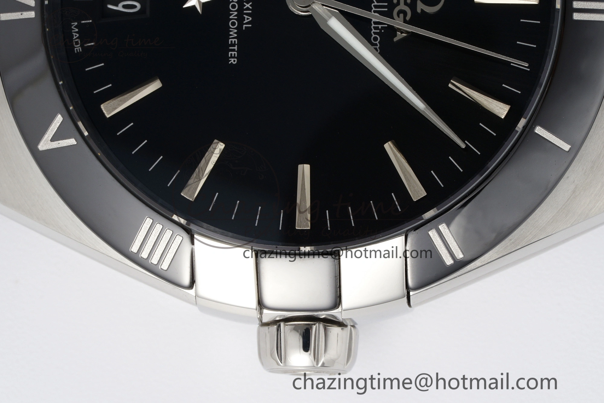 Constellation Black Ceramic SS SBF 1:1 Best Edition Black Dial on Black Gummy Strap A8900 Super Clone