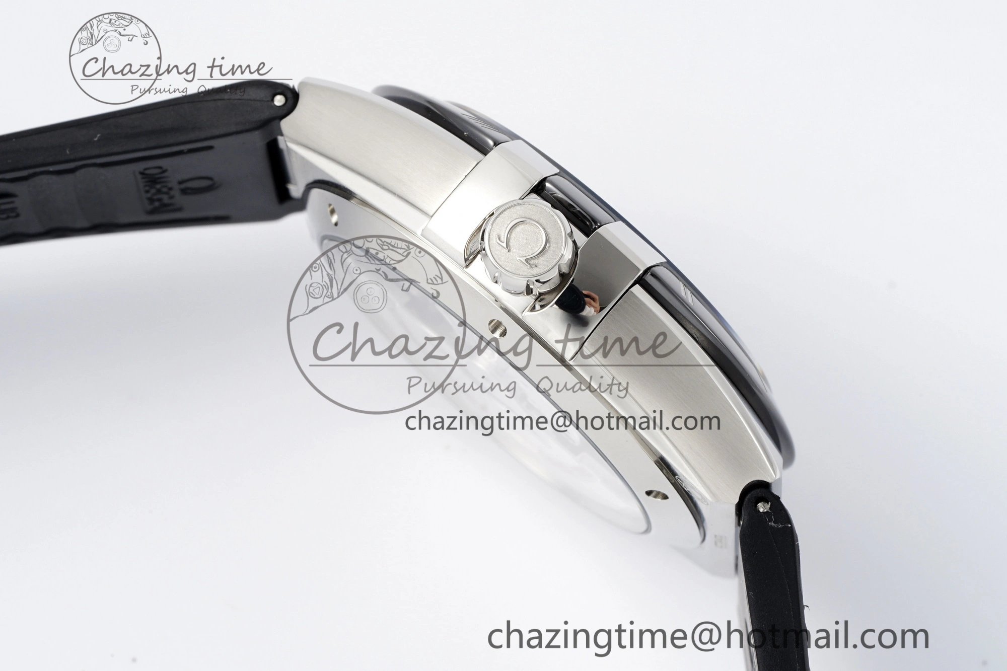 Constellation Black Ceramic SS SBF 1:1 Best Edition Black Dial on Black Gummy Strap A8900 Super Clone