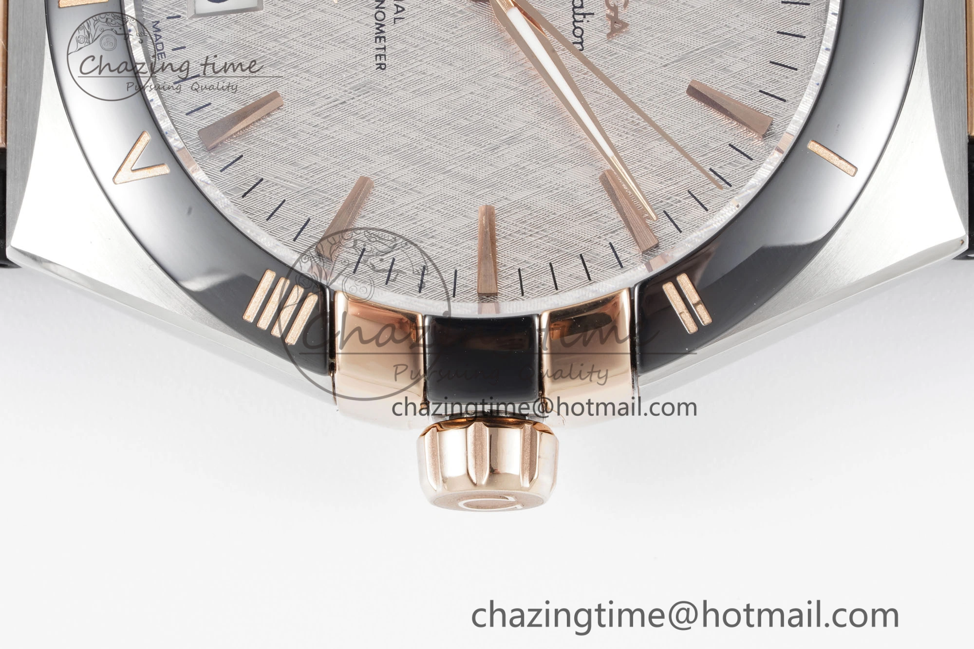 Constellation Black Ceramic SS RG 8F 1:1 Best Edition White Textured Dial on Black Gummy Strap A8900
