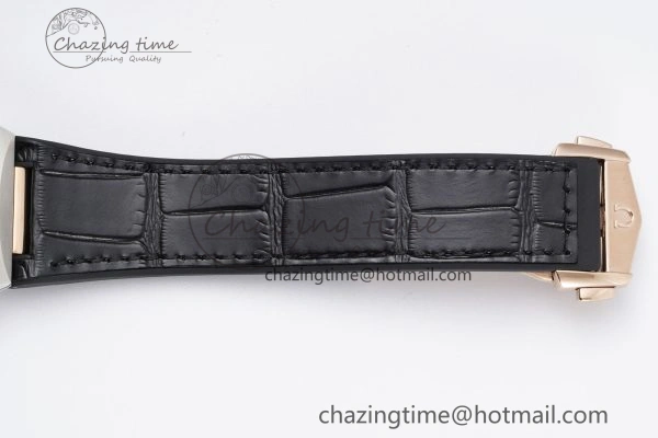 Constellation Black Ceramic SS RG 8F 1:1 Best Edition White Textured Dial on Black Gummy Strap A8900