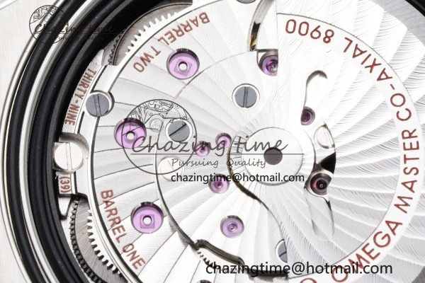 Constellation Black Ceramic SS RG SBF 1:1 Best Edition White Dial on Black Gummy Strap A8900 Super Clone