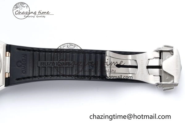 Constellation Black Ceramic SS RG SBF 1:1 Best Edition White Dial on Black Gummy Strap A8900 Super Clone