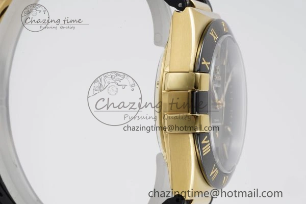 Constellation Black Ceramic YG 8F 1:1 Best Edition Black Dial on Black Gummy Strap A8900
