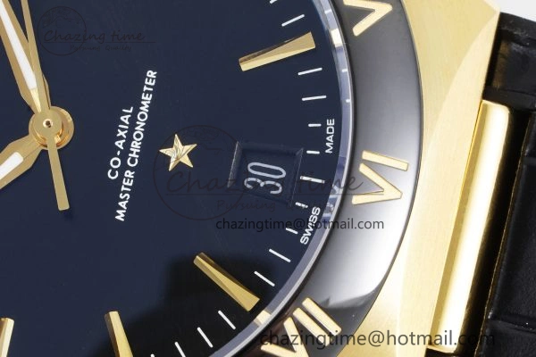 Constellation Black Ceramic YG 8F 1:1 Best Edition Black Dial on Black Gummy Strap A8900