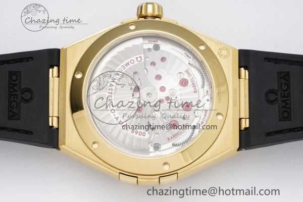 Constellation Black Ceramic YG 8F 1:1 Best Edition Black Dial on Black Gummy Strap A8900