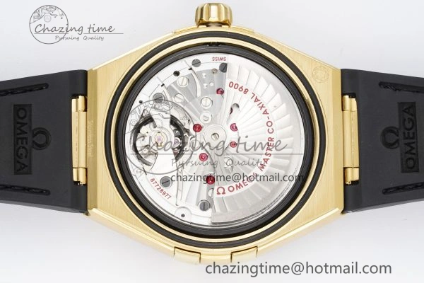 Constellation Black Ceramic YG 8F 1:1 Best Edition Black Dial on Black Gummy Strap A8900
