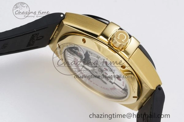 Constellation Black Ceramic YG 8F 1:1 Best Edition Black Dial on Black Gummy Strap A8900