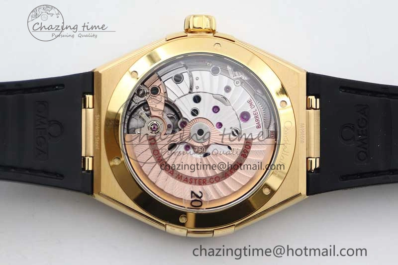 Constellation Black Ceramic YG SBF 1:1 Best Edition Black Dial on Black Gummy Strap A8900 Super Clone