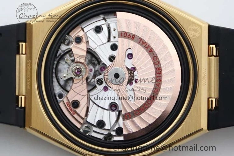 Constellation Black Ceramic YG SBF 1:1 Best Edition Black Dial on Black Gummy Strap A8900 Super Clone