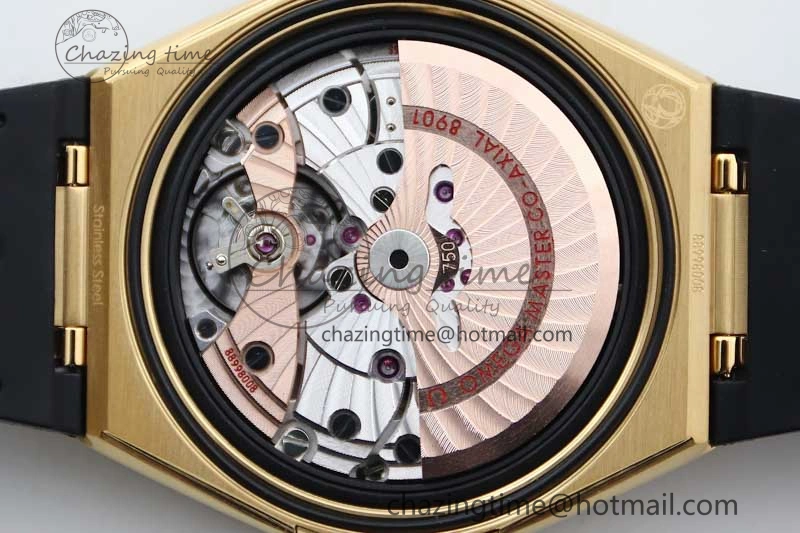 Constellation Black Ceramic YG SBF 1:1 Best Edition Black Dial on Black Gummy Strap A8900 Super Clone