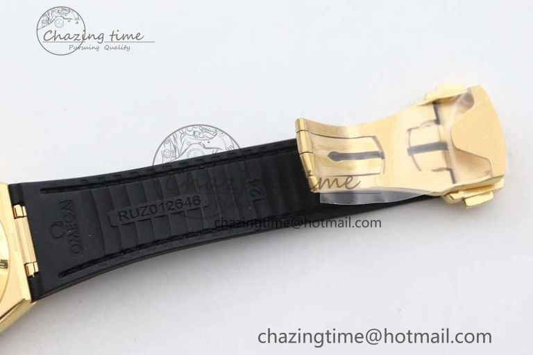 Constellation Black Ceramic YG SBF 1:1 Best Edition Black Dial on Black Gummy Strap A8900 Super Clone
