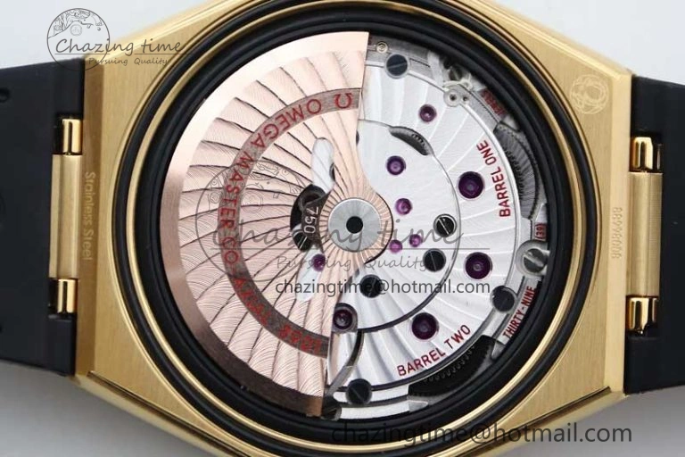 Constellation Black Ceramic YG SBF 1:1 Best Edition Black Dial on Black Gummy Strap A8900 Super Clone