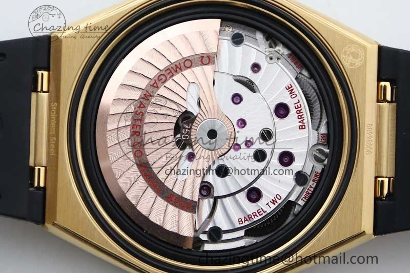 Constellation Black Ceramic YG SBF 1:1 Best Edition Black Dial on Black Gummy Strap A8900 Super Clone