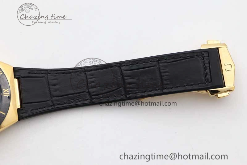 Constellation Black Ceramic YG SBF 1:1 Best Edition Black Dial on Black Gummy Strap A8900 Super Clone