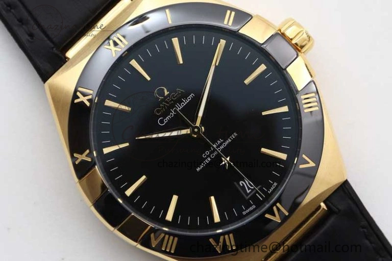 Constellation Black Ceramic YG SBF 1:1 Best Edition Black Dial on Black Gummy Strap A8900 Super Clone