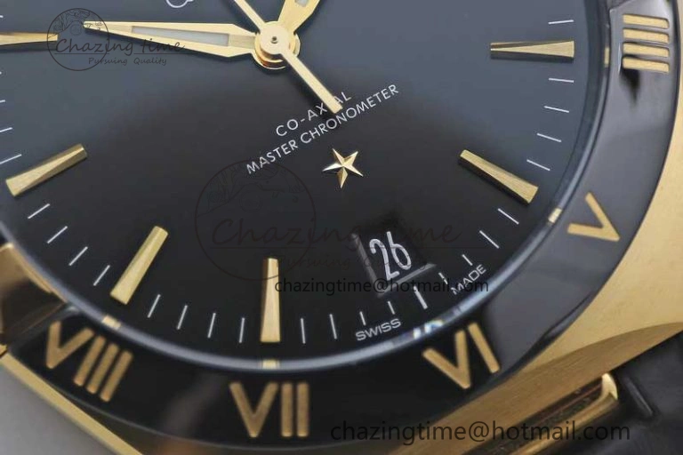 Constellation Black Ceramic YG SBF 1:1 Best Edition Black Dial on Black Gummy Strap A8900 Super Clone