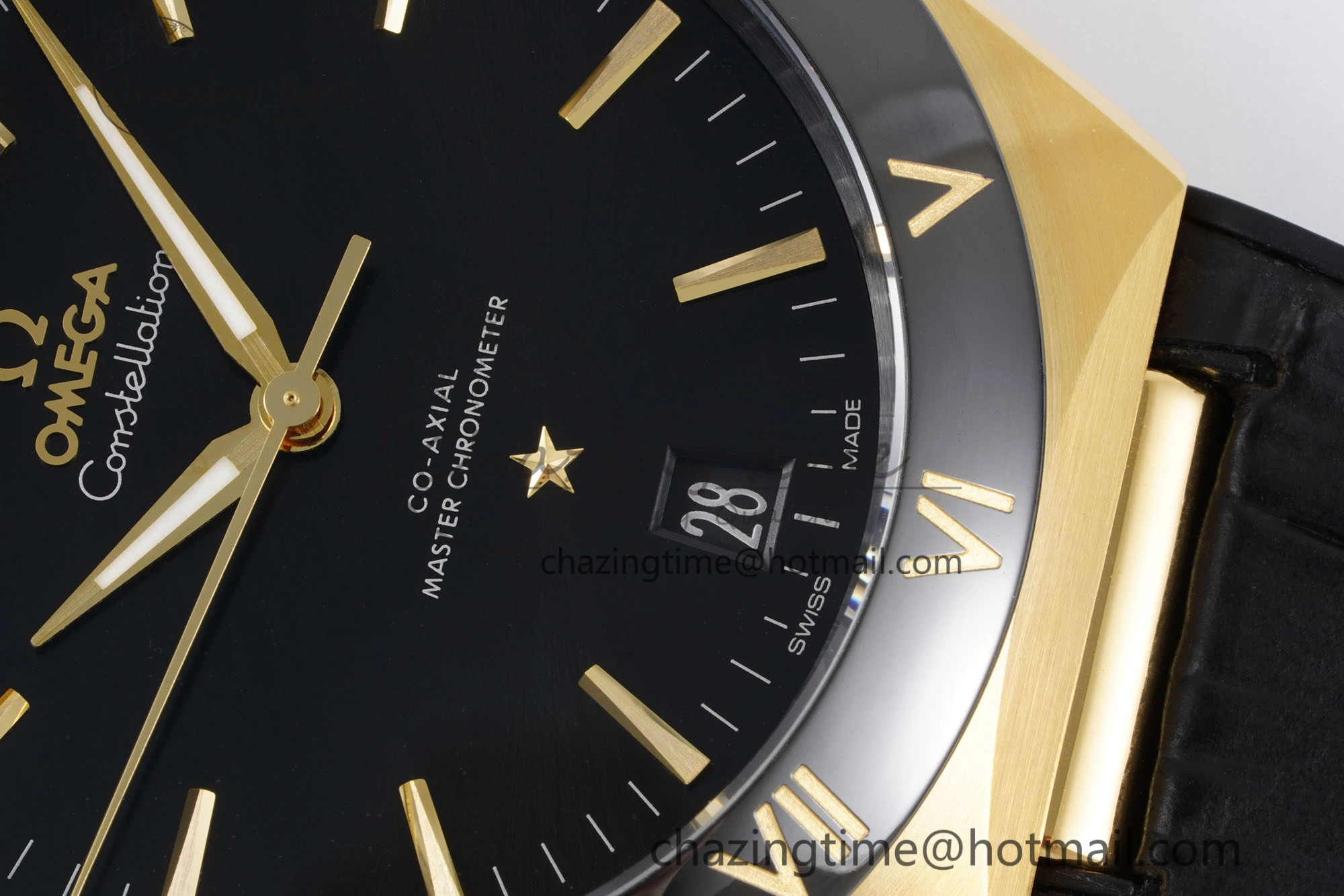 Constellation Black Ceramic YG VSF 1:1 Best Edition Black Dial on Black Gummy Strap A8900 Super Clone