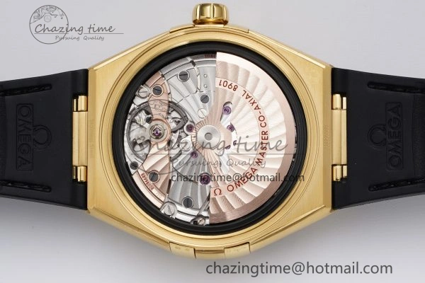 Constellation Black Ceramic YG VSF 1:1 Best Edition Black Dial on Black Gummy Strap A8900 Super Clone
