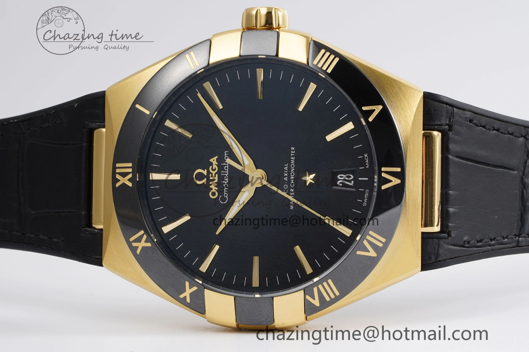 Constellation Black Ceramic YG VSF 1:1 Best Edition Black Dial on Black Gummy Strap A8900 Super Clone