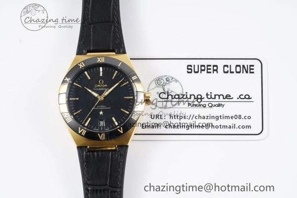 Constellation Black Ceramic YG VSF 1:1 Best Edition Black Dial on Black Gummy Strap A8900 Super Clone