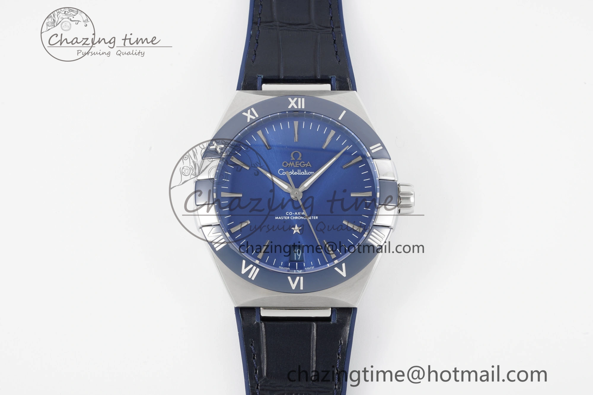 Constellation Blue Ceramic SS 8F 1:1 Best Edition Blue Dial on Blue Gummy Strap A8900
