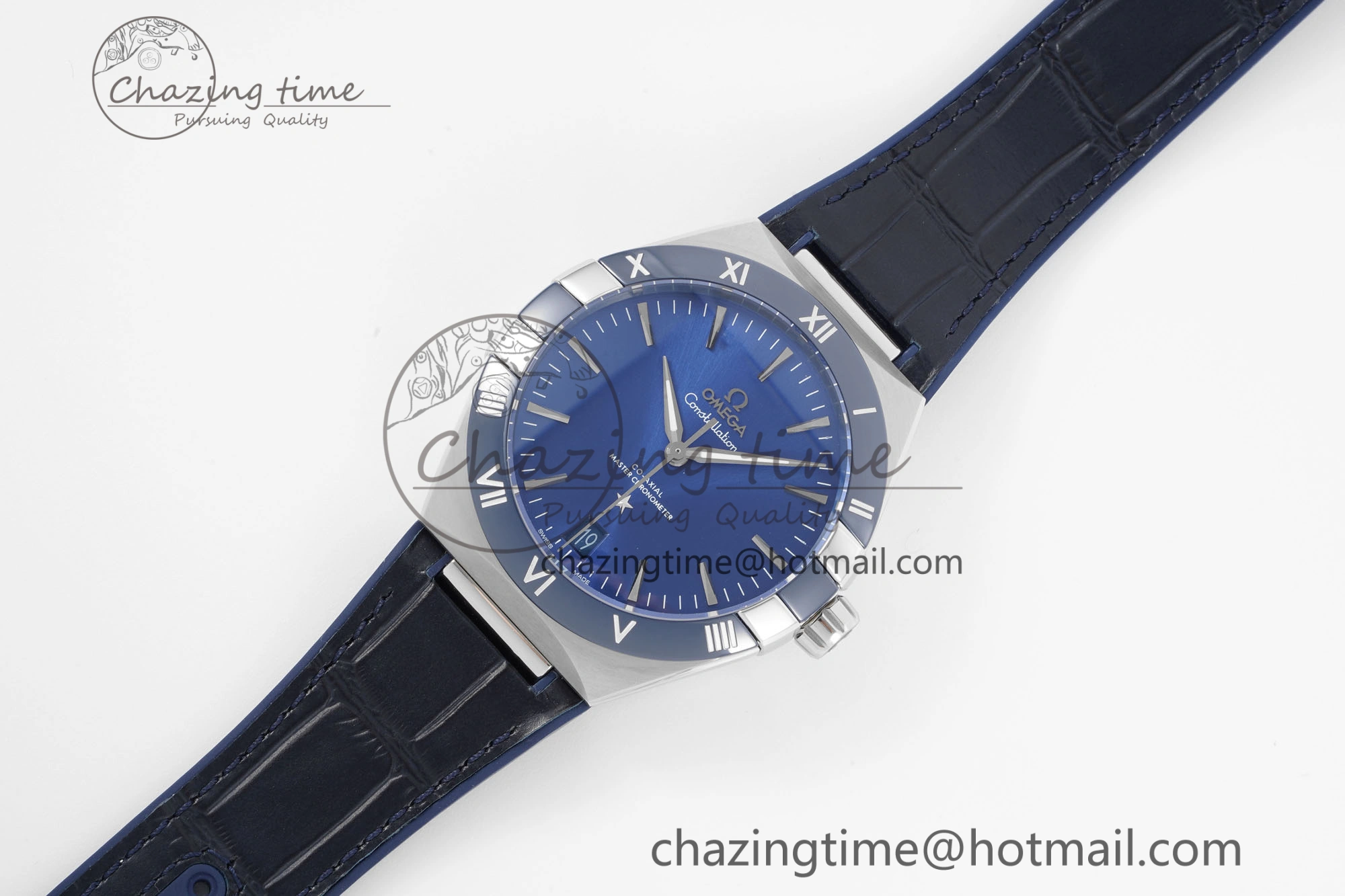 Constellation Blue Ceramic SS 8F 1:1 Best Edition Blue Dial on Blue Gummy Strap A8900