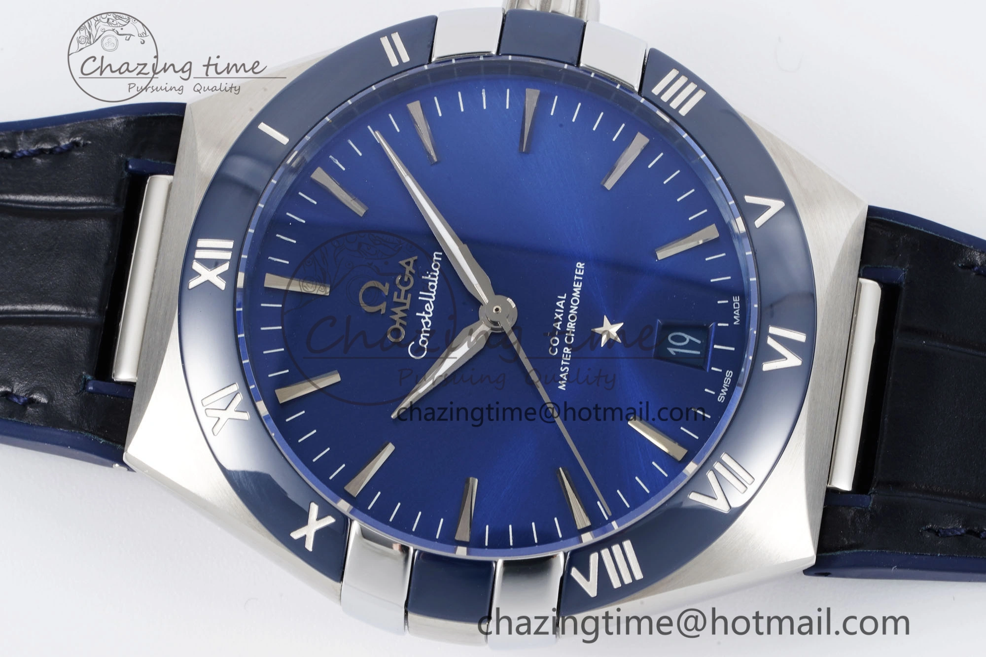 Constellation Blue Ceramic SS 8F 1:1 Best Edition Blue Dial on Blue Gummy Strap A8900