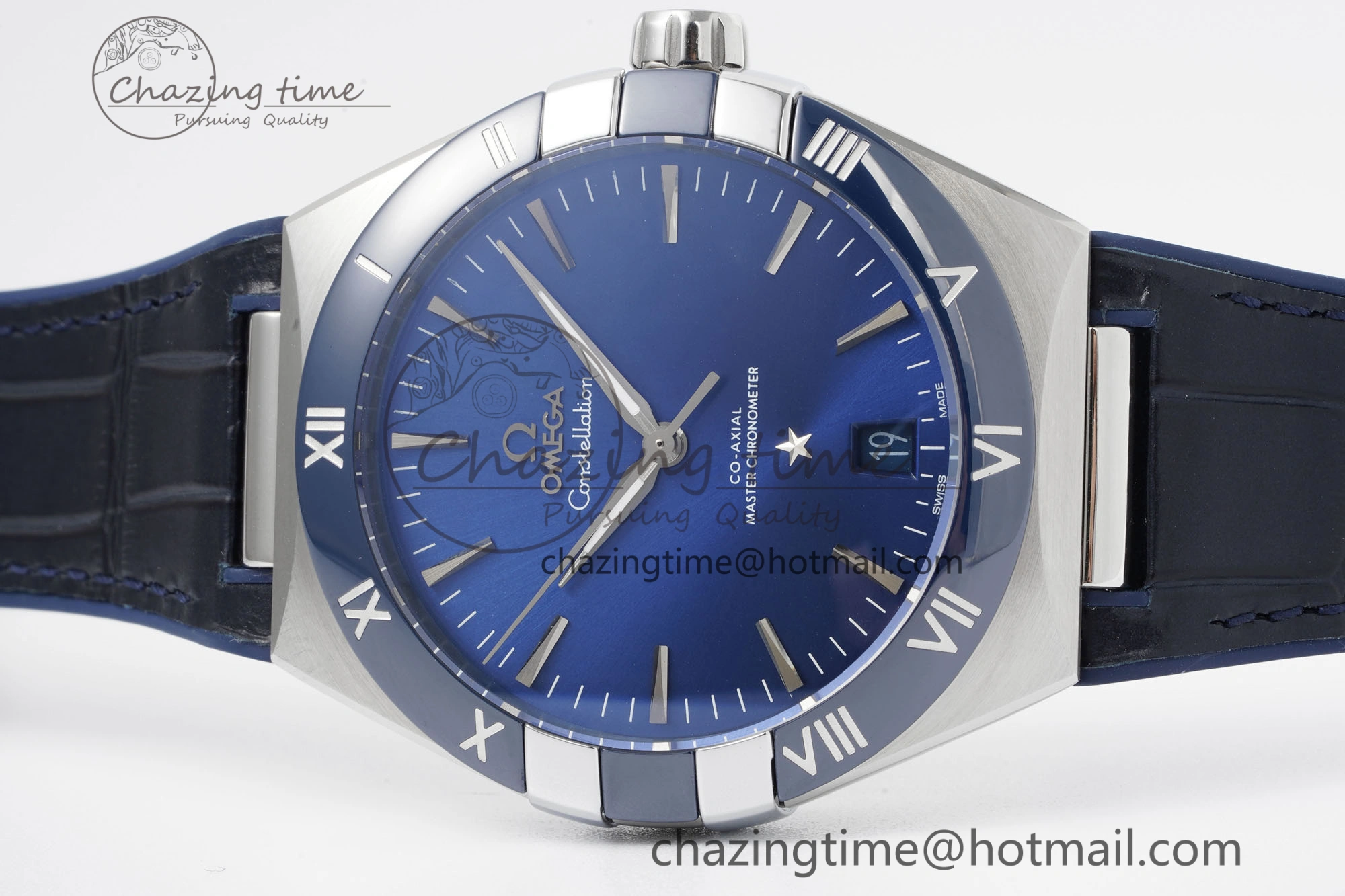 Constellation Blue Ceramic SS 8F 1:1 Best Edition Blue Dial on Blue Gummy Strap A8900