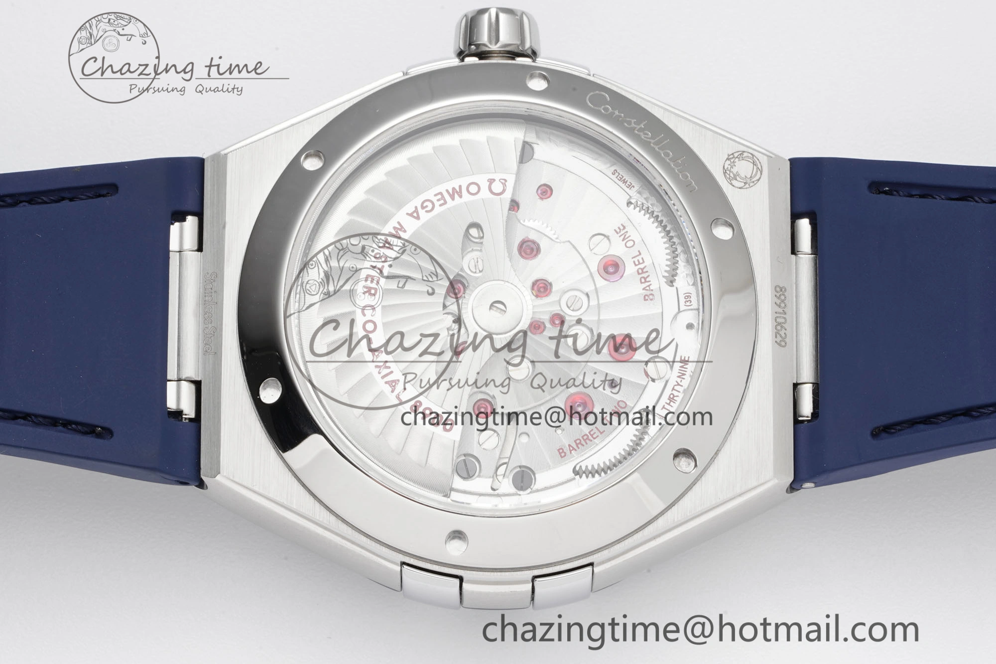 Constellation Blue Ceramic SS 8F 1:1 Best Edition Blue Dial on Blue Gummy Strap A8900