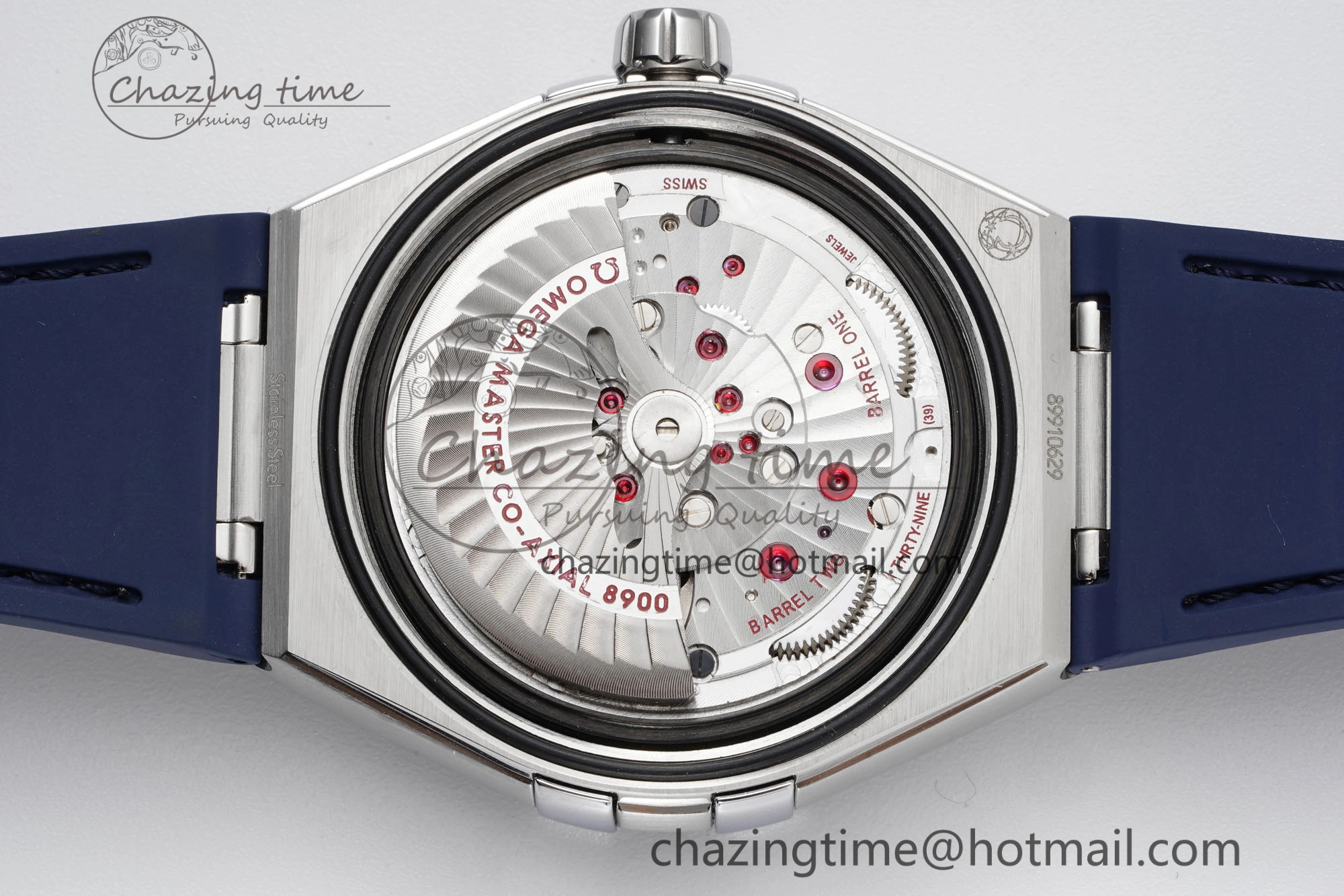 Constellation Blue Ceramic SS 8F 1:1 Best Edition Blue Dial on Blue Gummy Strap A8900