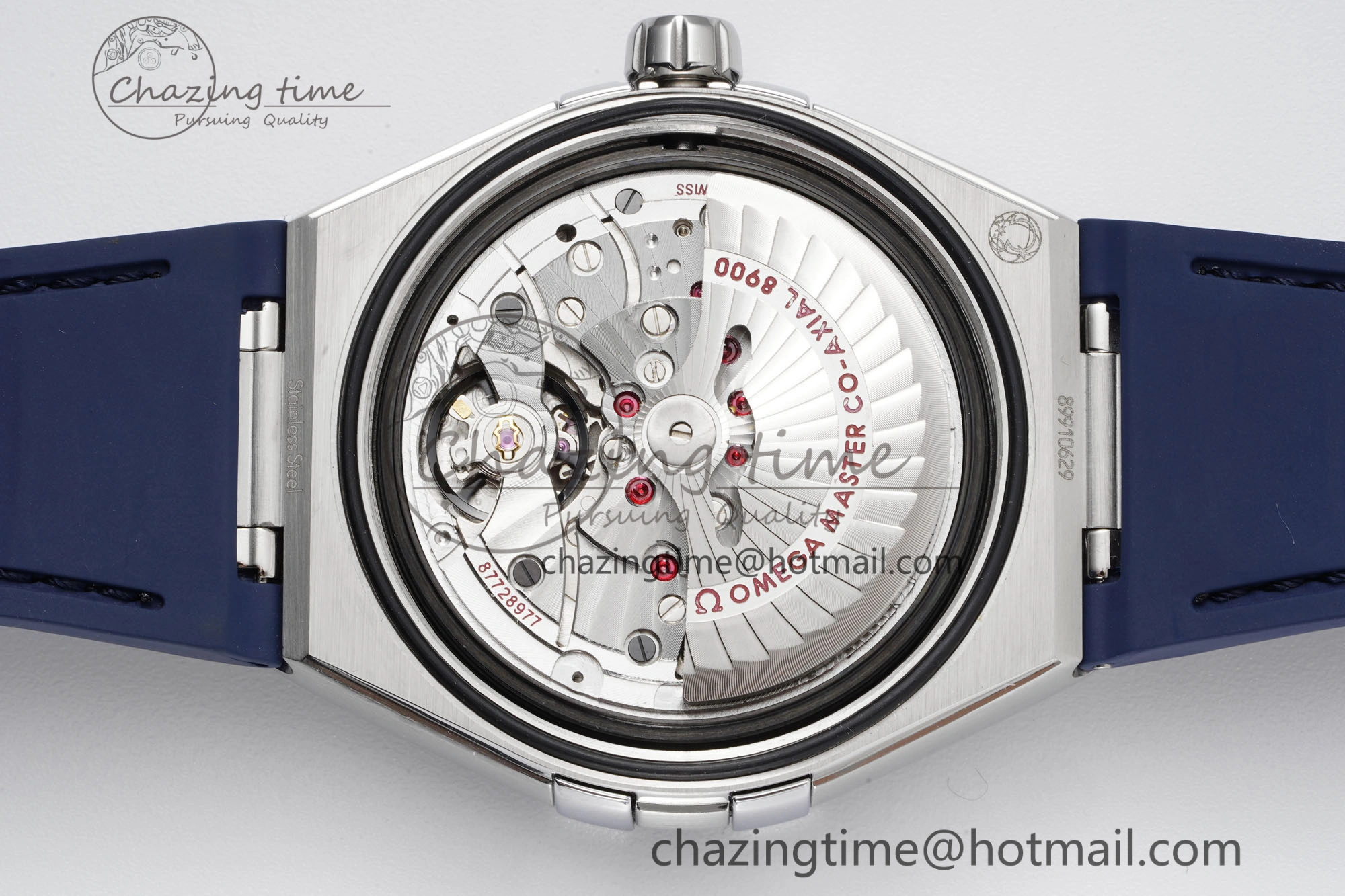 Constellation Blue Ceramic SS 8F 1:1 Best Edition Blue Dial on Blue Gummy Strap A8900