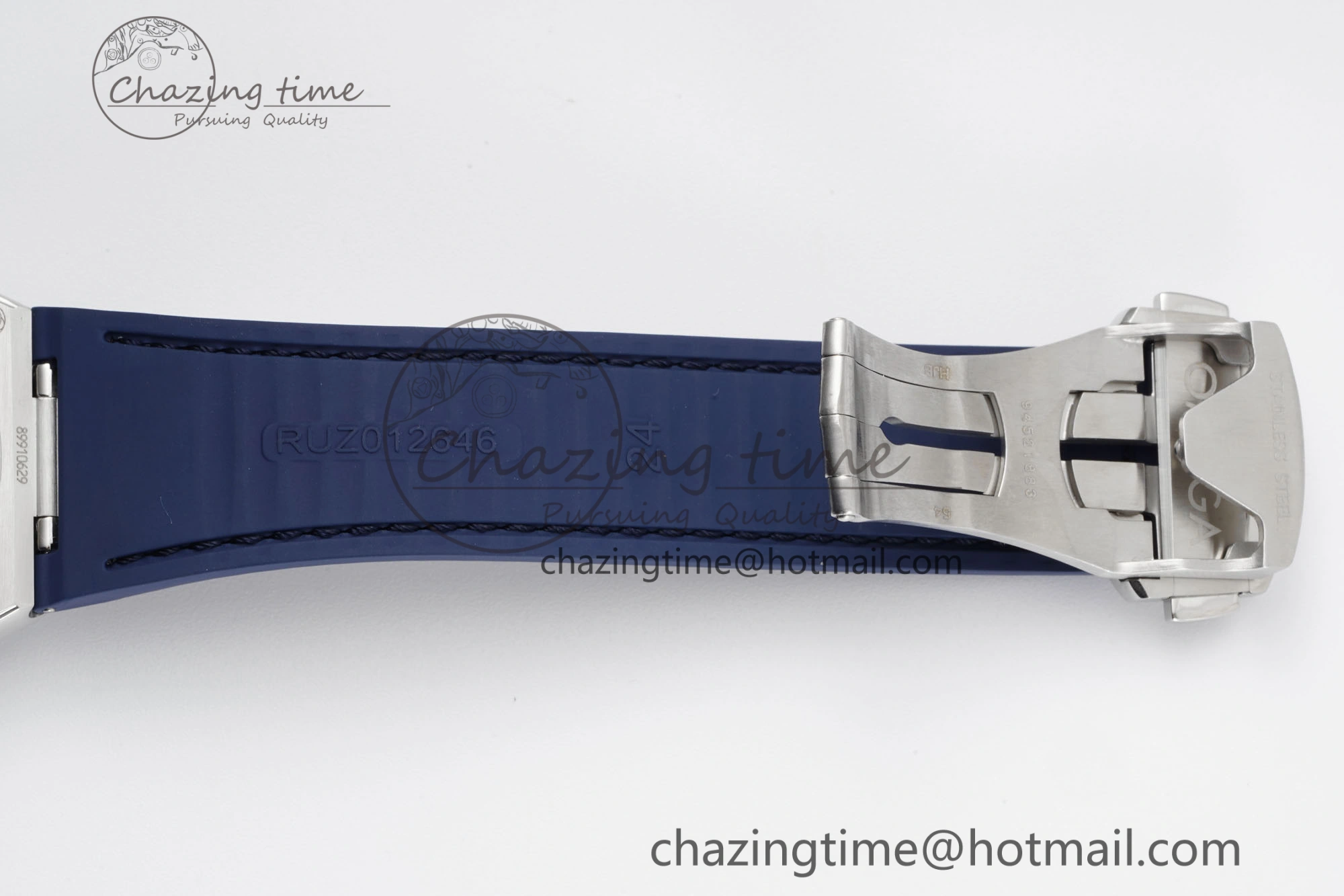 Constellation Blue Ceramic SS 8F 1:1 Best Edition Blue Dial on Blue Gummy Strap A8900
