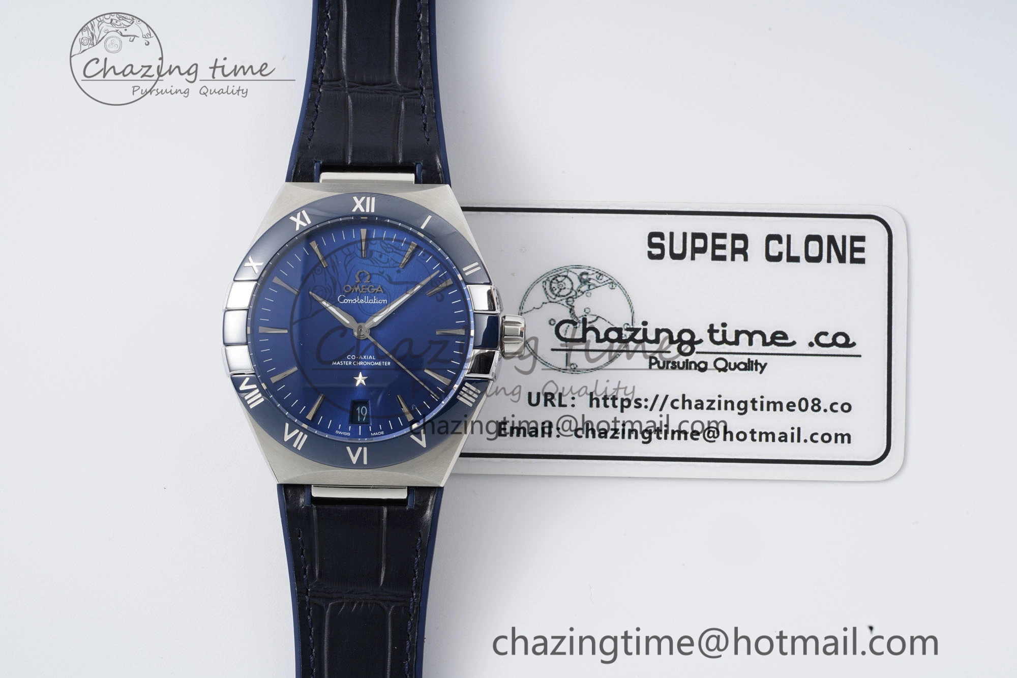 Constellation Blue Ceramic SS 8F 1:1 Best Edition Blue Dial on Blue Gummy Strap A8900