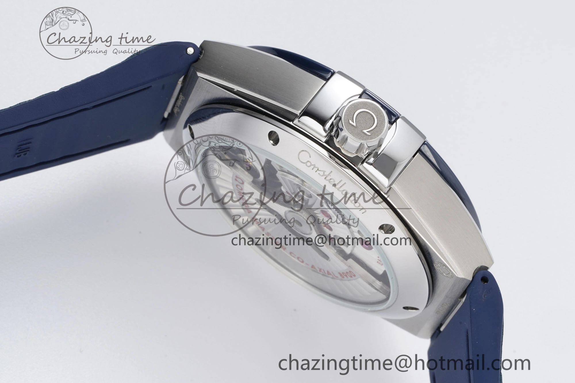 Constellation Blue Ceramic SS 8F 1:1 Best Edition Blue Dial on Blue Gummy Strap A8900