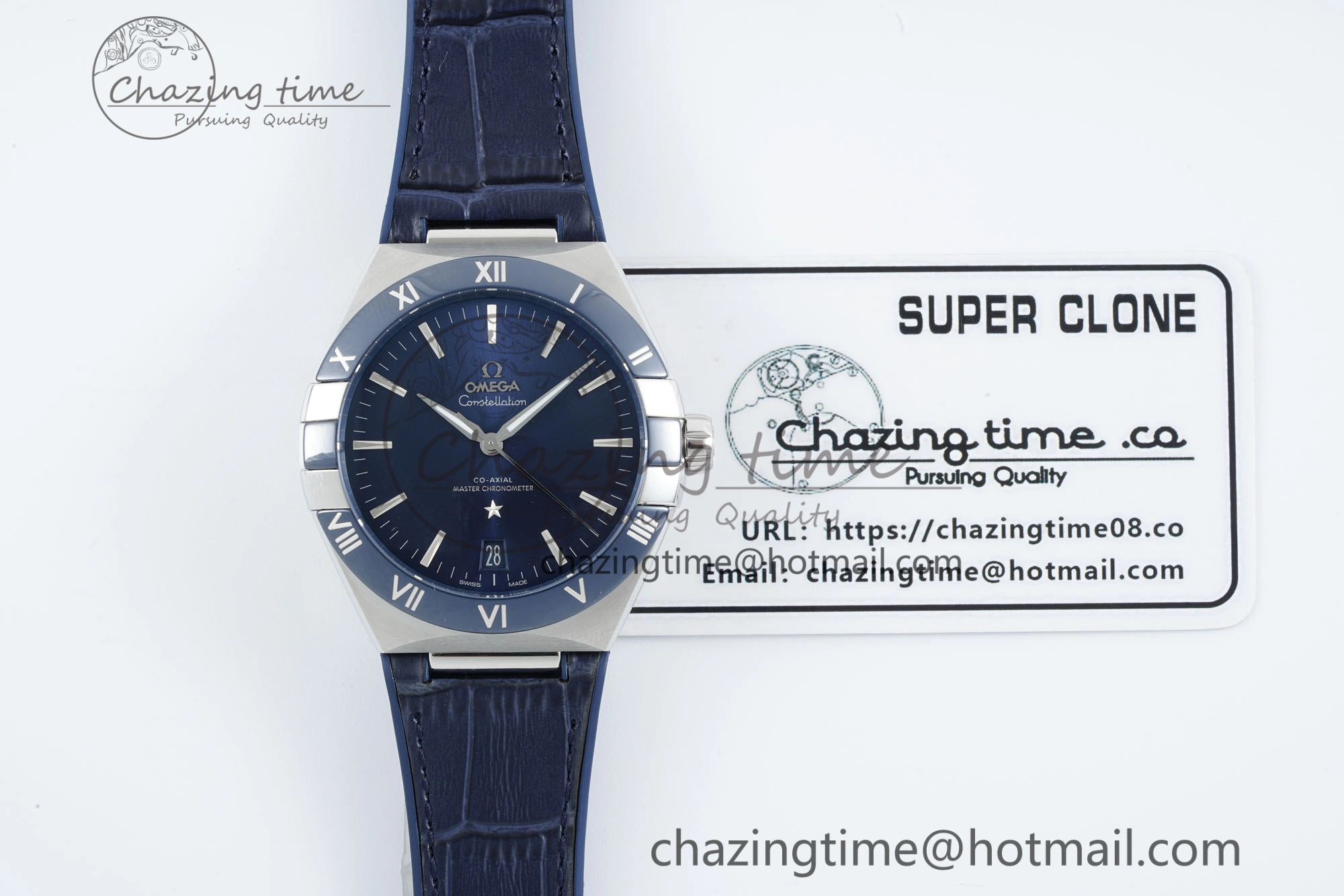 Constellation Blue Ceramic SS VSF 1:1 Best Edition Blue Dial on Blue Gummy Strap A8900 Super Clone