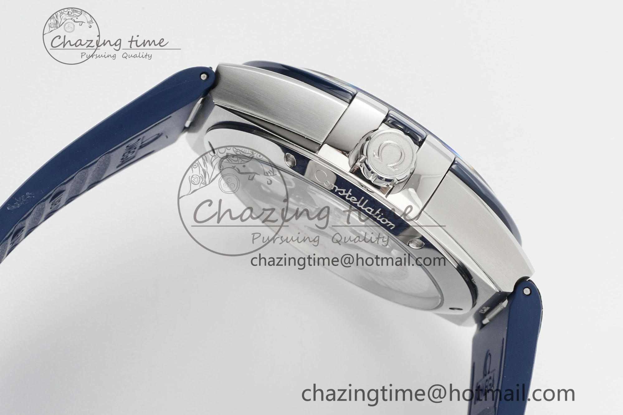 Constellation Blue Ceramic SS VSF 1:1 Best Edition Blue Dial on Blue Gummy Strap A8900 Super Clone