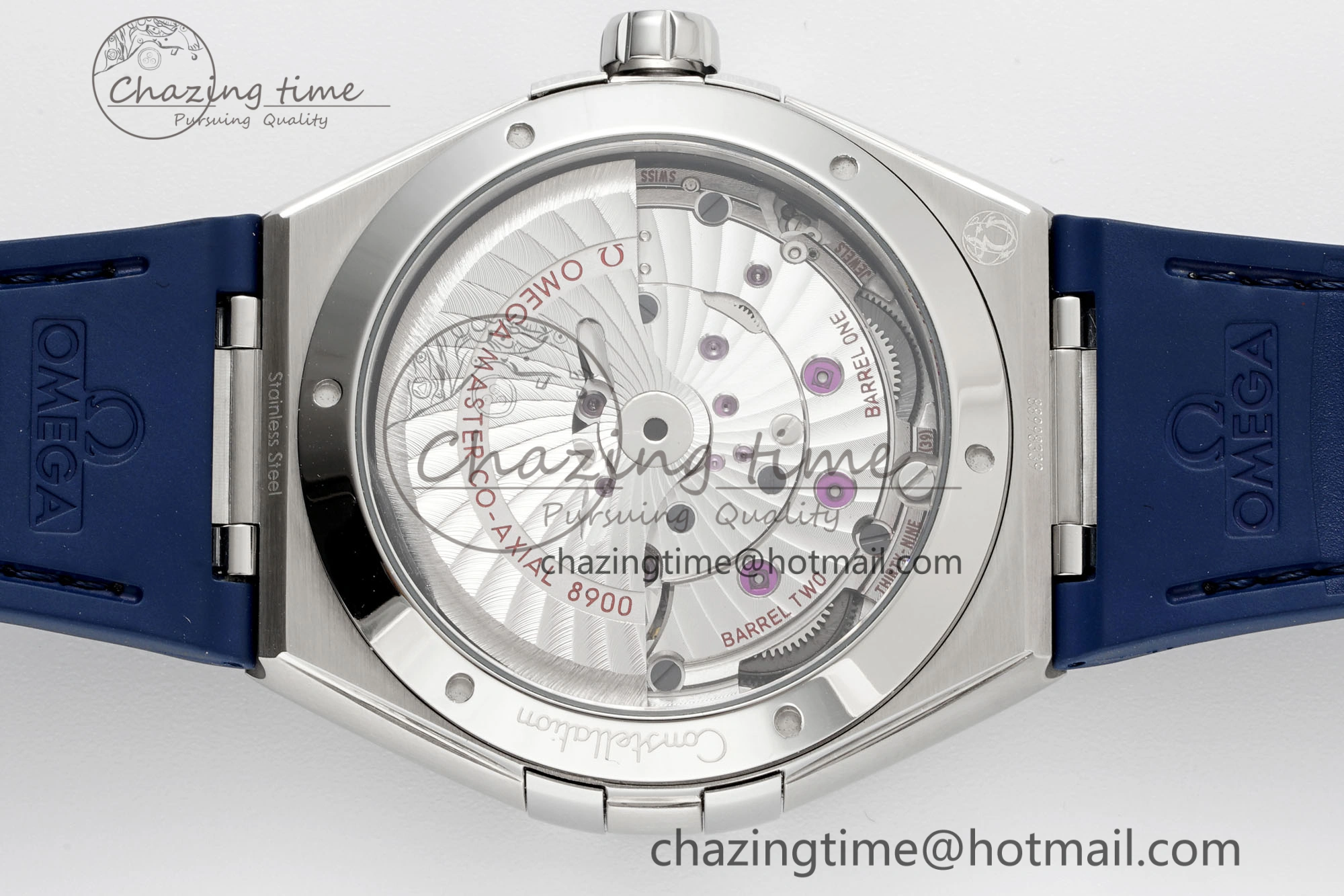 Constellation Blue Ceramic SS VSF 1:1 Best Edition Blue Dial on Blue Gummy Strap A8900 Super Clone