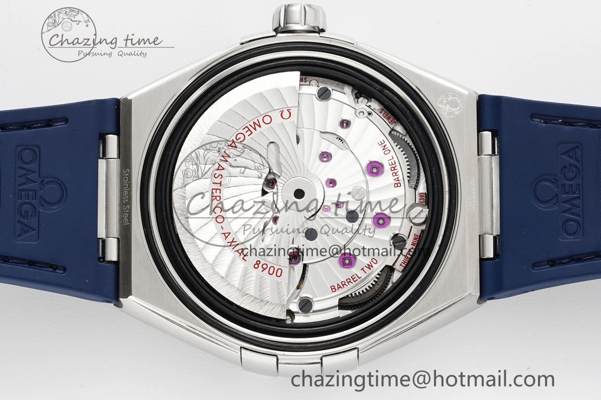 Constellation Blue Ceramic SS VSF 1:1 Best Edition Blue Dial on Blue Gummy Strap A8900 Super Clone