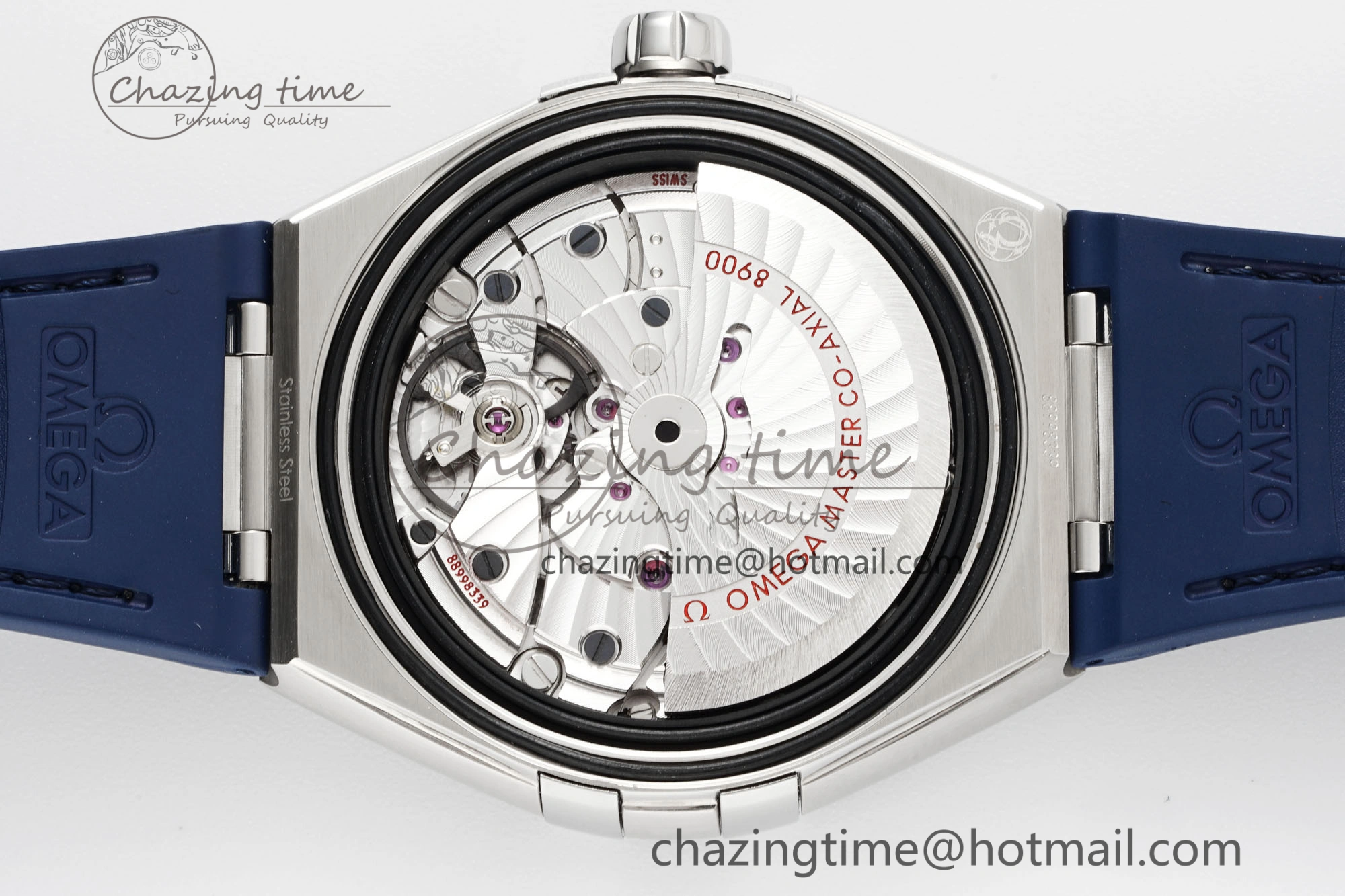 Constellation Blue Ceramic SS VSF 1:1 Best Edition Blue Dial on Blue Gummy Strap A8900 Super Clone