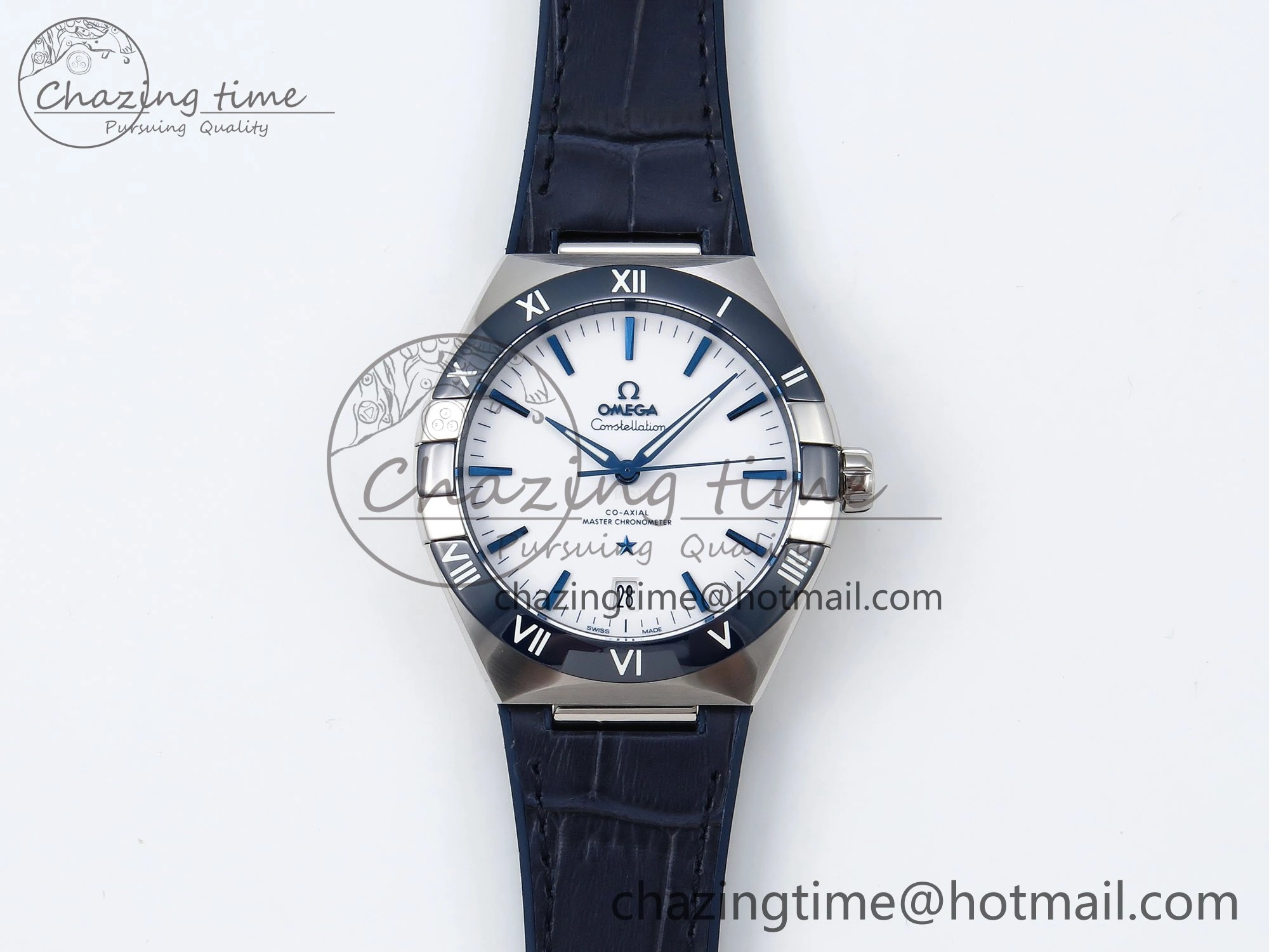 Constellation Blue Ceramic SS VSF 1:1 Best Edition White Dial on Blue Gummy Strap A8900 Super Clone